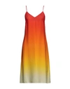 Casablanca Gradient Silk Slip Dress In Orange