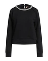 N°21 Woman Sweatshirt Black Size 4 Cotton, Glass, Silicone In Black