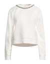 N°21 Woman Sweatshirt White Size 4 Cotton, Glass, Silicone
