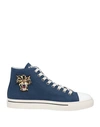 Roberto Cavalli Man Sneakers Blue Size 11 Textile Fibers