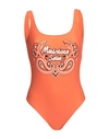 Moschino Woman One-piece Swimsuit Orange Size 10 Polyamide, Elastane
