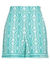 MAX MARA MAX MARA WOMAN SHORTS & BERMUDA SHORTS TURQUOISE SIZE 6 COTTON, POLYAMIDE