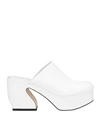 Si Rossi By Sergio Rossi Woman Mules & Clogs White Size 11 Soft Leather