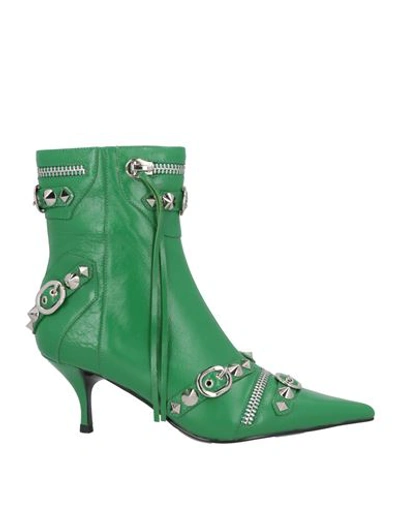 Jeffrey Campbell Woman Ankle Boots Green Size 10 Soft Leather