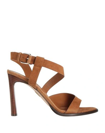 Tamara Mellon Woman Sandals Brown Size 12 Soft Leather