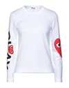 Comme Des Garçons Play Comme Des Garcons Play White And Red Logo Single Heart Long Sleeve T-shirt In White