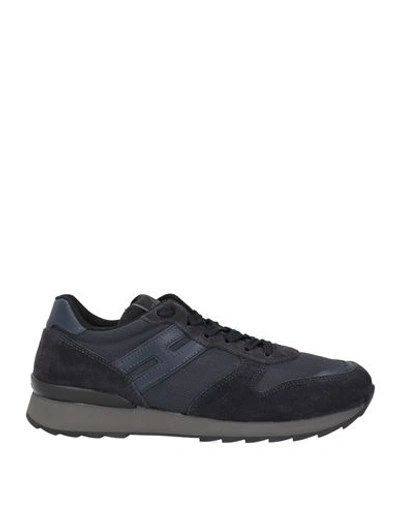 Hogan Man Sneakers Midnight Blue Size 8.5 Leather, Textile Fibers