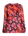 Frase Francesca Severi Woman Blouse Orange Size 6 Polyester In Orange