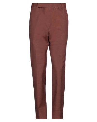 Zegna Man Pants Rust Size 32 Silk In Red