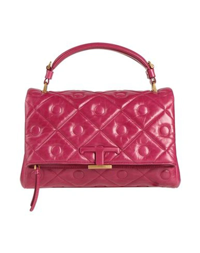 Tod's Woman Handbag Magenta Size - Calfskin In Red