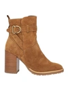 Carmens Woman Ankle Boots Camel Size 10 Soft Leather In Beige
