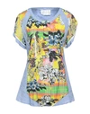 Elisa Cavaletti By Daniela Dallavalle Woman Shirt Azure Size S Rayon, Polyester, Linen, Cotton, Meta In Blue