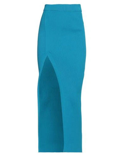 Eleonora Gottardi Woman Maxi Skirt Azure Size L Viscose, Polyester In Blue