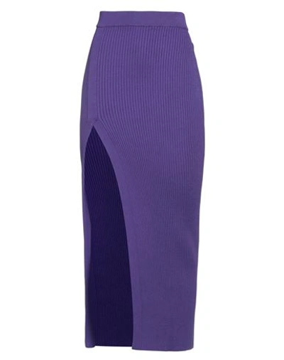 Eleonora Gottardi Woman Maxi Skirt Purple Size L Viscose, Polyester