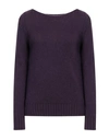 Aragona Woman Sweater Deep Purple Size 6 Cashmere