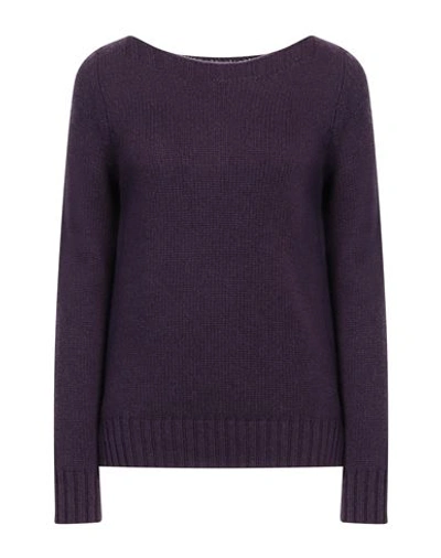 Aragona Woman Sweater Deep Purple Size 6 Cashmere