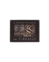 Roberto Cavalli Man Document Holder Black Size - Polyester, Bovine Leather