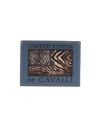 Roberto Cavalli Man Document Holder Slate Blue Size - Polyester, Bovine Leather