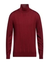 Filippo De Laurentiis Man Turtleneck Burgundy Size 46 Merino Wool In Red