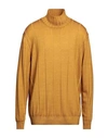 Filippo De Laurentiis Man Turtleneck Mustard Size 48 Merino Wool In Yellow