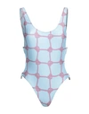 Chiara Ferragni Woman One-piece Swimsuit Sky Blue Size M Polyester, Elastane In Blue