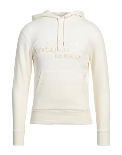 Maison Kitsuné Man Sweatshirt Cream Size M Cotton, Wool In White
