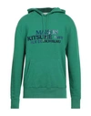 Maison Kitsuné Man Sweatshirt Green Size S Cotton, Wool In Green