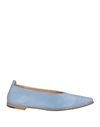 Preventi Woman Ballet Flats Sky Blue Size 7 Soft Leather In Blue