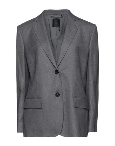 Agnona Woman Suit Jacket Grey Size 4 Wool In Grey
