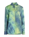 Roberto Cavalli Woman Shirt Acid Green Size 8 Viscose In Green