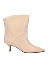 Fabio Rusconi Woman Ankle Boots Beige Size 8 Soft Leather