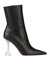 Amina Muaddi Woman Ankle Boots Black Size 6.5 Soft Leather