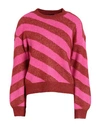 Vero Moda Woman Sweater Fuchsia Size L Recycled Polyester, Acrylic, Elastane In Pink