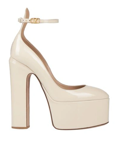 Valentino Garavani Woman Pumps Ivory Size 9 Soft Leather In White