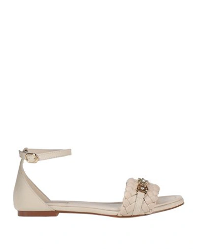 Liu •jo Woman Sandals Cream Size 8 Soft Leather In Beige