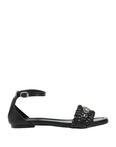 Liu •jo Woman Sandals Black Size 8 Soft Leather