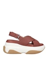 Liu •jo Woman Sandals Brick Size 8 Textile Fibers In Red