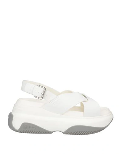 Liu •jo Woman Sandals White Size 7 Textile Fibers
