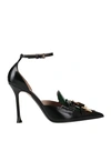 N°21 Woman Loafers Black Size 10 Calfskin In Black