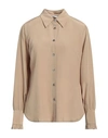 Paul & Joe Woman Shirt Khaki Size 3 Silk In Beige