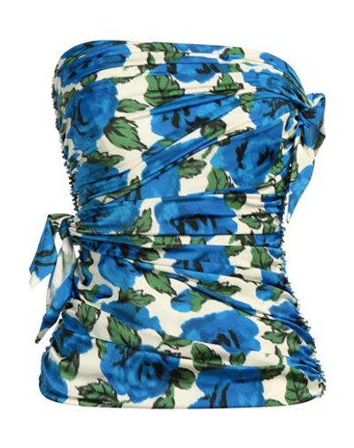 PHILOSOPHY DI LORENZO SERAFINI PHILOSOPHY DI LORENZO SERAFINI WOMAN TOP BRIGHT BLUE SIZE 8 POLYAMIDE, ELASTANE