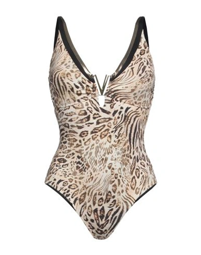 Vacanze Italiane Woman One-piece Swimsuit Beige Size 12 Polyamide, Elastane