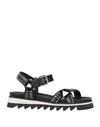 PHILIPPE MODEL PHILIPPE MODEL WOMAN SANDALS BLACK SIZE 7 SOFT LEATHER