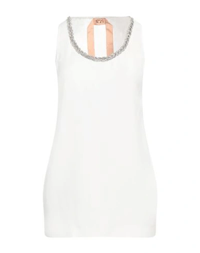 N°21 Woman Top White Size 8 Acetate, Silk