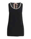 N°21 Woman Top Black Size 6 Acetate, Silk