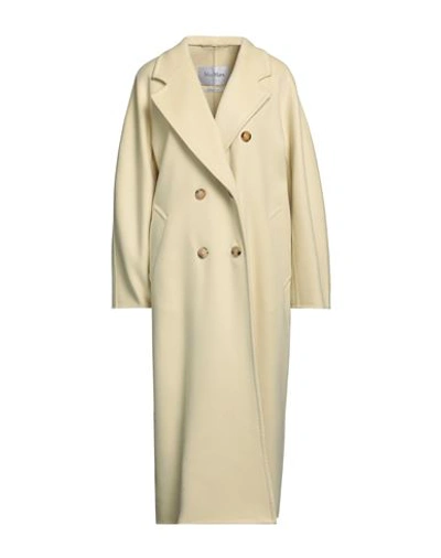 Max Mara Woman Coat Light Yellow Size 0 Virgin Wool, Cashmere