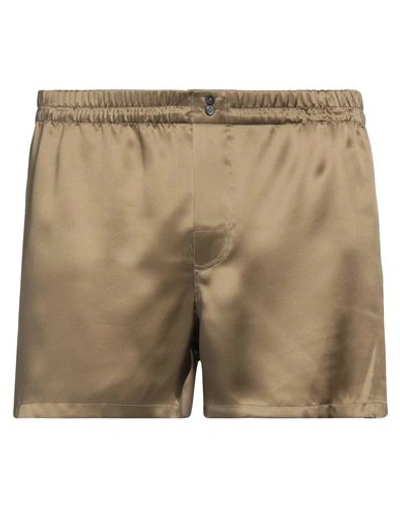 Dolce & Gabbana Man Shorts & Bermuda Shorts Military Green Size 32 Silk