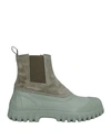 Diemme Woman Ankle Boots Military Green Size 7 Leather, Rubber In Green
