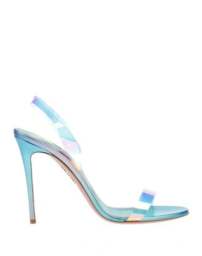Aquazzura Woman Sandals Sky Blue Size 10 Pvc - Polyvinyl Chloride