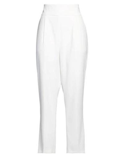 Pinko Woman Pants White Size 10 Polyester, Elastane